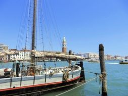 ship at the pier in venice