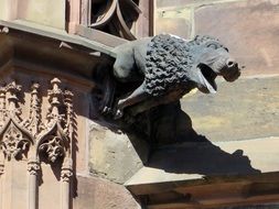 stone statuette on the Alsatian Cathedral