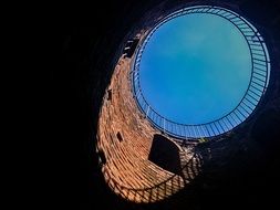 view of the sky from the round tower