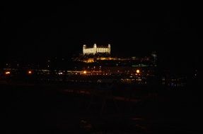 bratislava castle at night