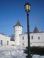lantern near the church in the old town
