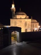minarets in istanbul in night illumination