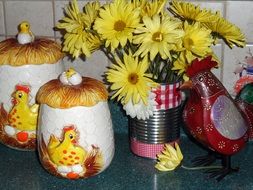 decorative ceramic jars on Kitchen