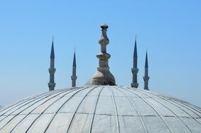 roof of Blue Mosque in Istanbul