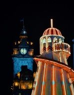 christmas lights on edinburgh buildings