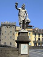 statue of piazza frescobaldi in tuscany