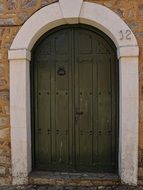 double antique metal door