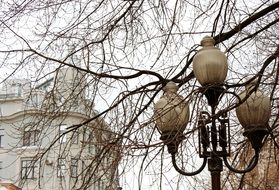 vintage lantern in the city center