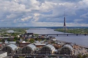 panoramic view of Riga on a sunny day