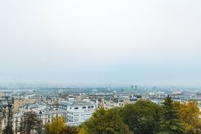 aerial view of paris architecture