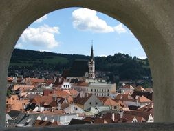 View from the arched opening to the Czech Krumlov