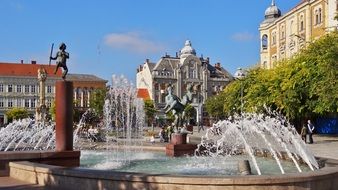 fountain in the center of Szombathely Building Old
