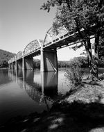 Bridge over River, black and white, usa, maryland