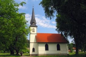 religious church with a spire