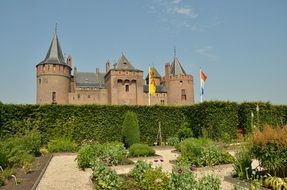 castle behind the green garden