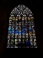 beautiful stained glass window in religion cathedral