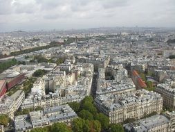 aerial view of City, Paris, France