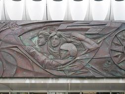 space travel, relief by Walter Womacka, germany, Berlin