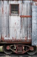 wooden carriage on the railroad