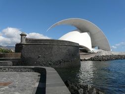 castle and port by the sea