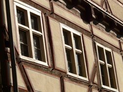 windows on the facade of the farm