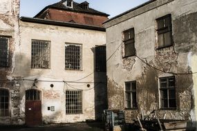 old ruins of factory building