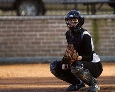 Softball Catcher on a field