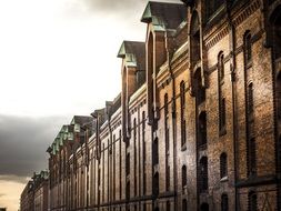 buildings in Hamburg City at sunset