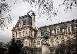 beautiful historical Hotel De Ville in Paris France