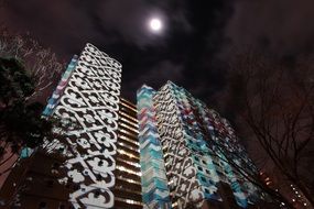 Colorful building projections