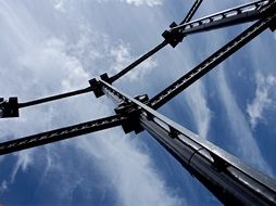 gas meter under the blue sky, uk, england, london