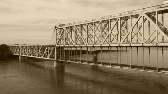 landscape of bridge over the missouri river