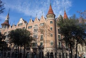 Beautiful and colorful architecture of Barcelona, Spain