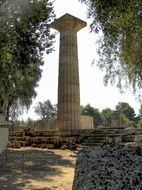 Greek Column on ancient ruins