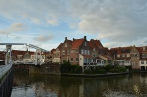 drawbridge across the river, netherlands