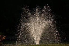 fountain in the park at night