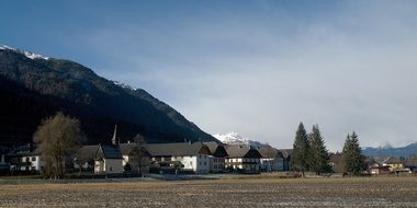 houses at the foot of the Alps, austria, goderschach