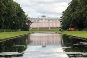 Benrath Castle, palace with utility rococo wings in Dusseldorf