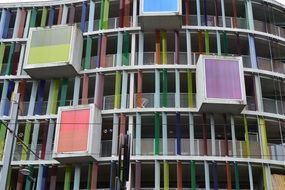 colorful facade of an apartment building