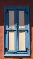 white-blue window shutters close-up