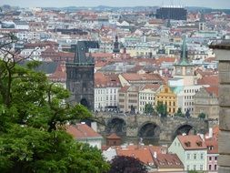 panoramic scenic view of prague