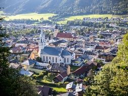 Schladming city panorama in Austria