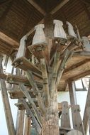 wooden spiral staircase