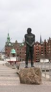 man statue on Osaka Boulevard
