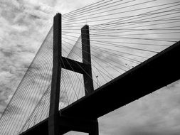 span of the steel bridge on a cloudy day