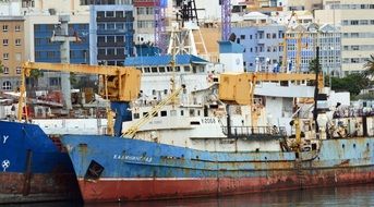 big ship in port