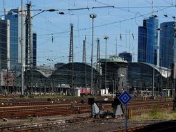 railway station with paths in frankfurt