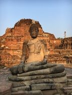 ancient Buddha statue in ayyutthaya