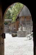 ancient courtyard in the knight's castle in Bach Ritterburg