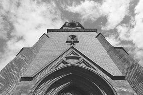 black and white image of the church in oslo